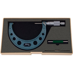 3″-4″ Measuring Range-0.0001″ Graduation - Ratchet Thimble - Carbide Face - Outside Micrometer - Apex Tool & Supply