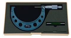 3 - 4'' Measuring Range - .0001 Graduation - Ratchet Thimble - Carbide Face - Outside Micrometer - Apex Tool & Supply