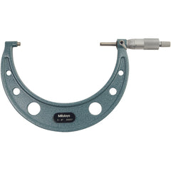 5″-6″ Measuring Range-0.0001″ Graduation - Ratchet Thimble - Carbide Face - Outside Micrometer - Apex Tool & Supply