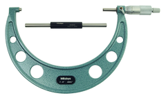 7 - 8'' Measuring Range - .0001 Graduation - Ratchet Thimble - Carbide Face - Outside Micrometer - Apex Tool & Supply