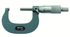 1 - 2'' Measuring Range - .0001 Graduation - Ratchet Thimble - Carbide Face - Outside Micrometer - Apex Tool & Supply