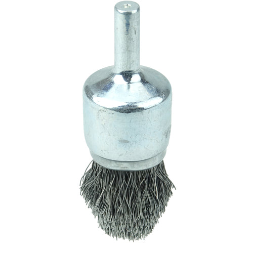 3/4″ Controlled Flare Crimped Wire End Brush, .0104″ Steel Fill - Apex Tool & Supply