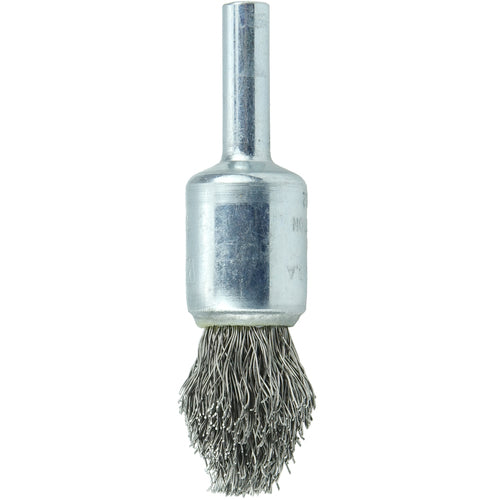 1/2″ Controlled Flare Crimped Wire End Brush, .0104″ Stainless Steel Fill - Apex Tool & Supply