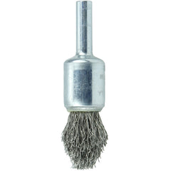 1/2″ Controlled Flare Crimped Wire End Brush, .0104″ Stainless Steel Fill - Apex Tool & Supply