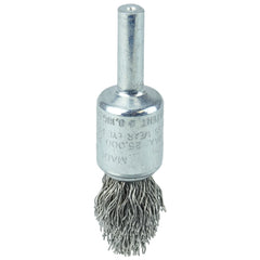 1/2″ Controlled Flare Crimped Wire End Brush, .014″ Stainless Steel Fill - Apex Tool & Supply