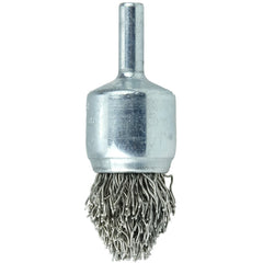 3/4″ Controlled Flare Crimped Wire End Brush, .020″ Stainless Steel Fill - Apex Tool & Supply