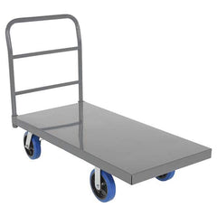 Platform Truck: 2,500 lb Capacity, Steel Deck, 48″ Long, 11-7/8″ High (2) Swivel & (2) Rigid, 8″ Solid Rubber Casters