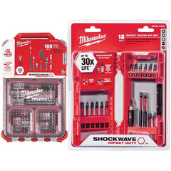 Milwaukee Tool - Power & Impact Screwdriver Bit Sets Point Type: Phillips; Slotted; Square; Torx Tool Type: Driver Bit - Apex Tool & Supply