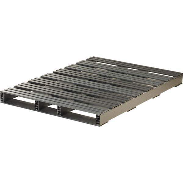 Custom Built Plastic Pallets - 60" Long x 42" & Wide x 4-1/2" High Plastic Pallet - 3,000 Lb Static Capacity, 750 Lb Dynamic Capacity, Black - Apex Tool & Supply