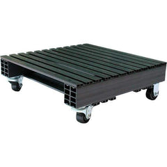 Custom Built Plastic Pallets - 24" Long x 24" & Wide x 9" High Plastic Pallet - 1,500 Lb Static Capacity, 750 Lb Dynamic Capacity, Black - Apex Tool & Supply