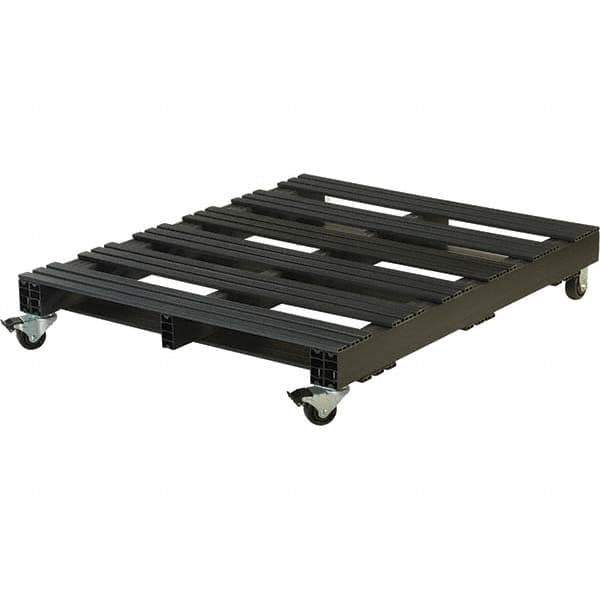 Custom Built Plastic Pallets - 48" Long x 40" & Wide x 9" High Plastic Pallet - 1,500 Lb Static Capacity, 750 Lb Dynamic Capacity, Black - Apex Tool & Supply