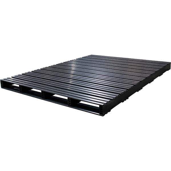 Custom Built Plastic Pallets - 60" Long x 80" & Wide x 4-1/2" High Plastic Pallet - 1,500 Lb Static Capacity, 500 Lb Dynamic Capacity, Black - Apex Tool & Supply