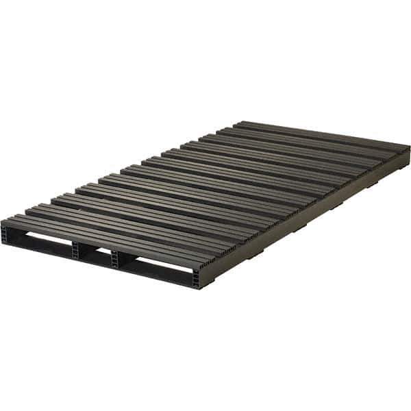 Custom Built Plastic Pallets - 96" Long x 48" & Wide x 5" High Plastic Pallet - 6,000 Lb Static Capacity, 1,500 Lb Dynamic Capacity, Black - Apex Tool & Supply