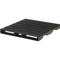 Custom Built Plastic Pallets - 48" Long x 48" & Wide x 5" High Plastic Pallet - 6,600 Lb Static Capacity, 1,000 Lb Dynamic Capacity, Black - Apex Tool & Supply