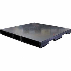 Custom Built Plastic Pallets - 48" Long x 48" & Wide x 4.4" High Plastic Pallet - 1,500 Lb Static Capacity, 500 Lb Dynamic Capacity, Black - Apex Tool & Supply