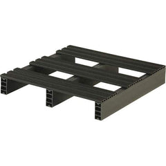 Custom Built Plastic Pallets - 24" Long x 24" & Wide x 4" High Plastic Pallet - 1,000 Lb Static Capacity, 250 Lb Dynamic Capacity, Black - Apex Tool & Supply