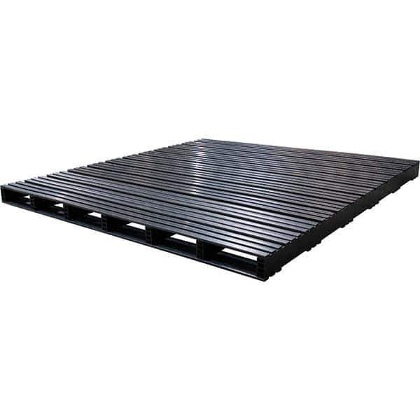 Custom Built Plastic Pallets - 76" Long x 80" & Wide x 4-1/2" High Plastic Pallet - 1,500 Lb Static Capacity, 500 Lb Dynamic Capacity, Black - Apex Tool & Supply