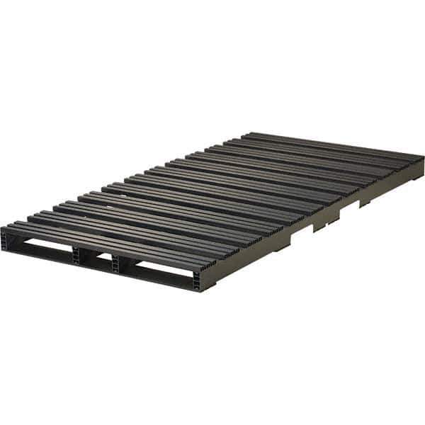 Custom Built Plastic Pallets - 96" Long x 48" & Wide x 5" High Plastic Pallet - 6,000 Lb Static Capacity, 1,500 Lb Dynamic Capacity, Black - Apex Tool & Supply