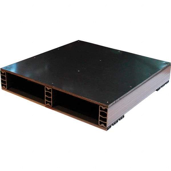 Custom Built Plastic Pallets - 24" Long x 24" & Wide x 4.4" High Plastic Pallet - 1,500 Lb Static Capacity, 500 Lb Dynamic Capacity, Black - Apex Tool & Supply