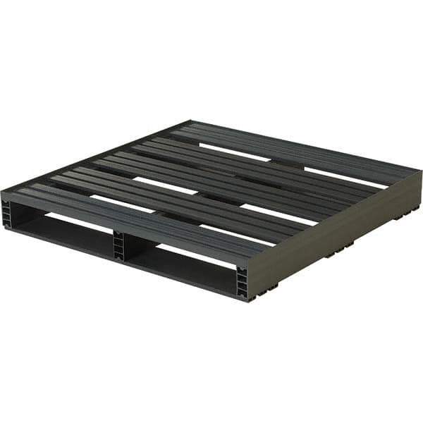 Custom Built Plastic Pallets - 36" Long x 36" & Wide x 5" High Plastic Pallet - 3,000 Lb Static Capacity, 500 Lb Dynamic Capacity, Black - Apex Tool & Supply