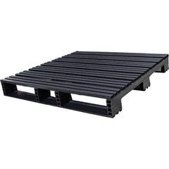 Custom Built Plastic Pallets - 48" Long x 48" & Wide x 6-1/2" High Plastic Pallet - 1,500 Lb Static Capacity, 500 Lb Dynamic Capacity, Black - Apex Tool & Supply
