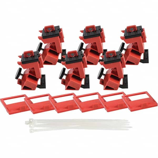 Brady - Pack of 6 Single-Pole Circuit Breaker Lockouts - Apex Tool & Supply