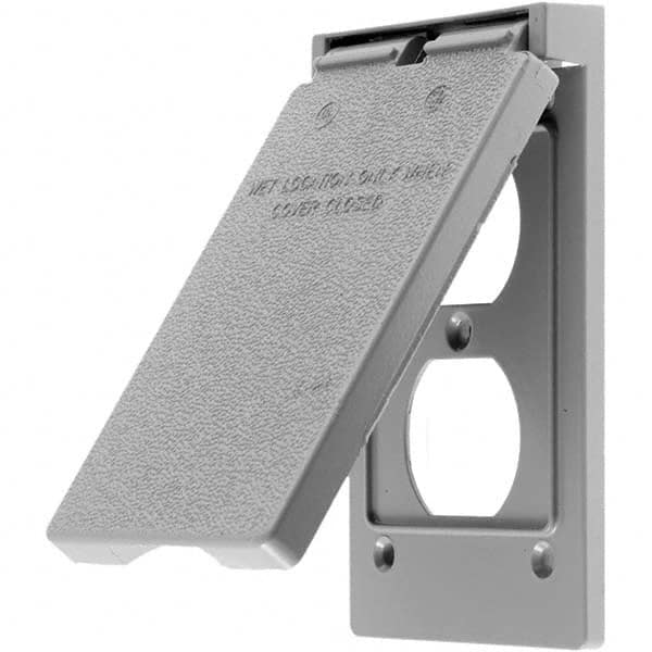 Hubbell Wiring Device-Kellems - Weatherproof Box Covers Cover Shape: Rectangle Number of Holes in Outlet: 1 - Apex Tool & Supply