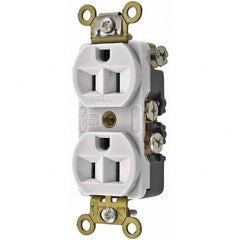 Hubbell Wiring Device-Kellems - 125V 15A NEMA 5-15R Industrial Grade White Straight Blade Duplex Receptacle - Apex Tool & Supply