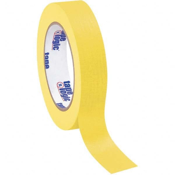 Tape Logic - Pack of (12), 60 Yd Rolls 1" Yellow Crepe Paper Masking Tape - Apex Tool & Supply