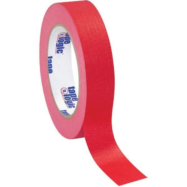Tape Logic - Pack of (12), 1" x 60 Yd Rolls, Red Crepe Paper Masking Tape - Apex Tool & Supply