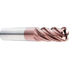 SGS - 5/8" Diam, Variable Pitch, 3/4" LOC, 5 Flute Solid Carbide Roughing Corner Radius End Mill - Apex Tool & Supply