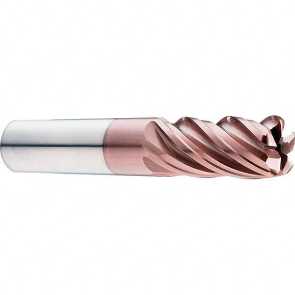 SGS - 3/4" Diam, Variable Pitch, 7/8" LOC, 5 Flute Solid Carbide Roughing Corner Radius End Mill - Apex Tool & Supply