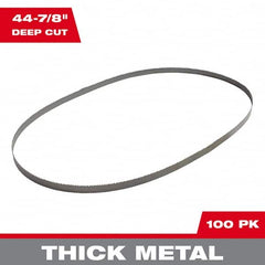Milwaukee Tool - 44-7/8" x 1/2" x 0.02" 10 TPI Bi-Metal Portable Band Saw Blade - Apex Tool & Supply