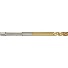 Guhring - 3/8-16 UNC 3 Flute 2B Modified Bottoming Spiral Flute Tap - High Speed Steel, TiN Finish, 6" OAL, Right Hand Flute, Right Hand Thread, H5/H6, Series 4287 - Apex Tool & Supply