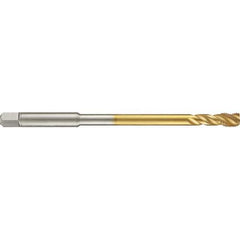 Guhring - 3/4-16 UNF 4 Flute 2B Modified Bottoming Spiral Flute Tap - High Speed Steel, TiN Finish, 6" OAL, Right Hand Flute, Right Hand Thread, H5/H6, Series 4288 - Exact Industrial Supply