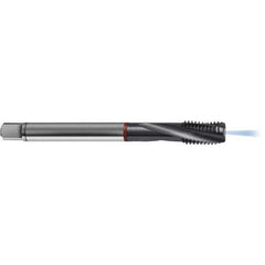Guhring - 1-12 UNF 6 Flute 2BX Bottoming Spiral Flute Tap - High Speed Steel, TiCN Finish, 5.5118" OAL, Right Hand Flute, Right Hand Thread, H7/H8, Series 4376 - Apex Tool & Supply