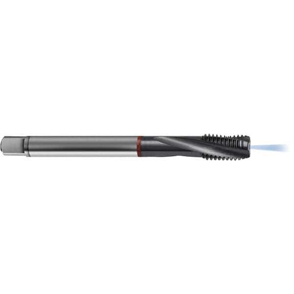 Guhring - 3/8-24 UNF 4 Flute 2BX Bottoming Spiral Flute Tap - High Speed Steel, TiCN Finish, 3.5433" OAL, Right Hand Flute, Right Hand Thread, H4/H5, Series 4376 - Apex Tool & Supply