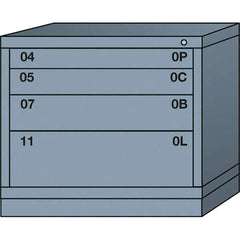 Lyon - 4 Drawer, Standard Desk Height - Multiple Drawer Access Cabinet - Steel, 30" Wide x 28-1/4" Deep x 26-7/8" High, Dove Gray - Apex Tool & Supply