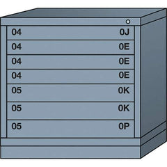 Lyon - 7 Drawer, Standard Table Height - Multiple Drawer Access Cabinet - Steel, 30" Wide x 28-1/4" Deep x 30-1/8" High, Dove Gray - Apex Tool & Supply