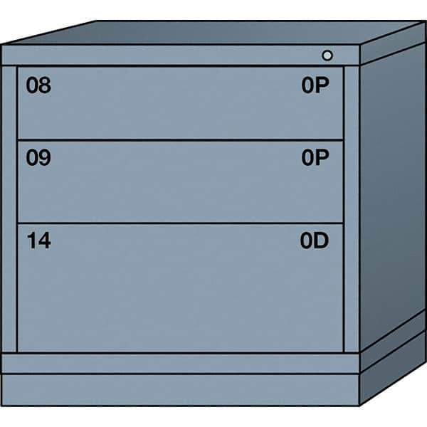 Lyon - 3 Drawer, Standard Table Height - Single Drawer Access Cabinet - Steel, 30" Wide x 28-1/4" Deep x 30-1/8" High, Dove Gray - Apex Tool & Supply