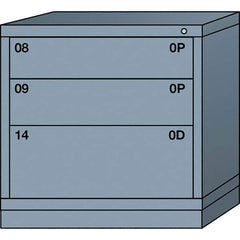 Lyon - 3 Drawer, Standard Table Height - Multiple Drawer Access Cabinet - Steel, 30" Wide x 28-1/4" Deep x 30-1/8" High, Dove Gray - Apex Tool & Supply