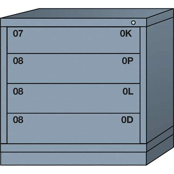 Lyon - 4 Drawer, Standard Table Height - Multiple Drawer Access Cabinet - Steel, 30" Wide x 28-1/4" Deep x 30-1/8" High, Dove Gray - Apex Tool & Supply