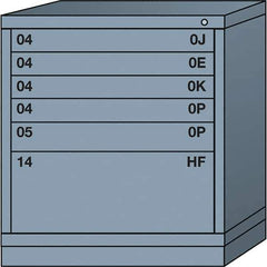 Lyon - 6 Drawer, Standard Bench Height - Single Drawer Access Cabinet - Steel, 30" Wide x 28-1/4" Deep x 33-1/4" High, Dove Gray - Apex Tool & Supply