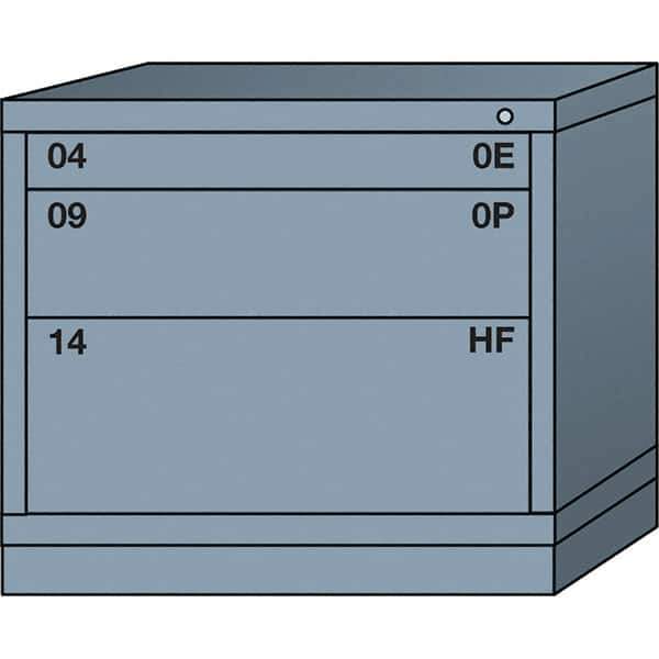 Lyon - 3 Drawer, Standard Desk Height - Multiple Drawer Access Cabinet - Steel, 30" Wide x 28-1/4" Deep x 26-7/8" High, Dove Gray - Apex Tool & Supply
