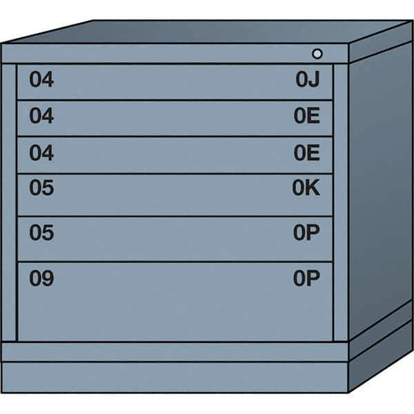 Lyon - 6 Drawer, Standard Table Height - Multiple Drawer Access Cabinet - Steel, 30" Wide x 28-1/4" Deep x 30-1/8" High, Dove Gray - Apex Tool & Supply