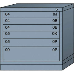 Lyon - 6 Drawer, Standard Table Height - Multiple Drawer Access Cabinet - Steel, 30" Wide x 28-1/4" Deep x 30-1/8" High, Dove Gray - Apex Tool & Supply