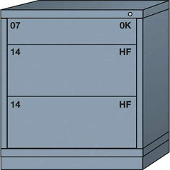 Lyon - 3 Drawer, Standard Bench Height -Multiple Drawer Access Cabinet - Steel, 30" Wide x 28-1/4" Deep x 33-1/4" High, Dove Gray - Apex Tool & Supply