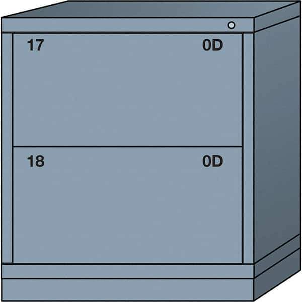 Lyon - 2 Drawer, Standard Bench Height - Single Drawer Access Cabinet - Steel, 30" Wide x 28-1/4" Deep x 33-1/4" High, Dove Gray - Apex Tool & Supply