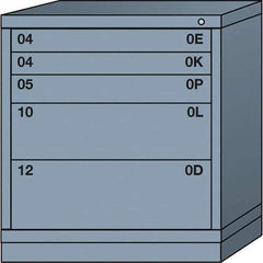 Lyon - 5 Drawer, Standard Bench Height - Multiple Drawer Access Cabinet - Steel, 30" Wide x 28-1/4" Deep x 33-1/4" High, Dove Gray - Apex Tool & Supply