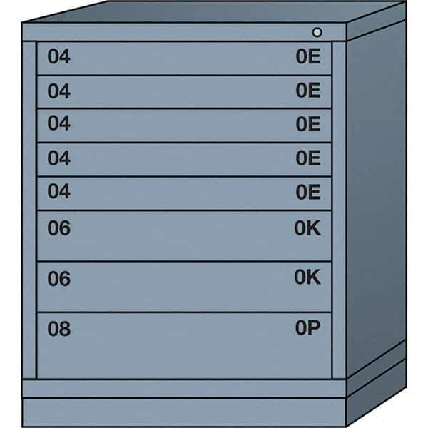 Lyon - 8 Drawer, Standard Mid-Range - Multiple Drawer Access Cabinet - Steel, 30" Wide x 28-1/4" Deep x 37-15/79" High, Dove Gray - Apex Tool & Supply